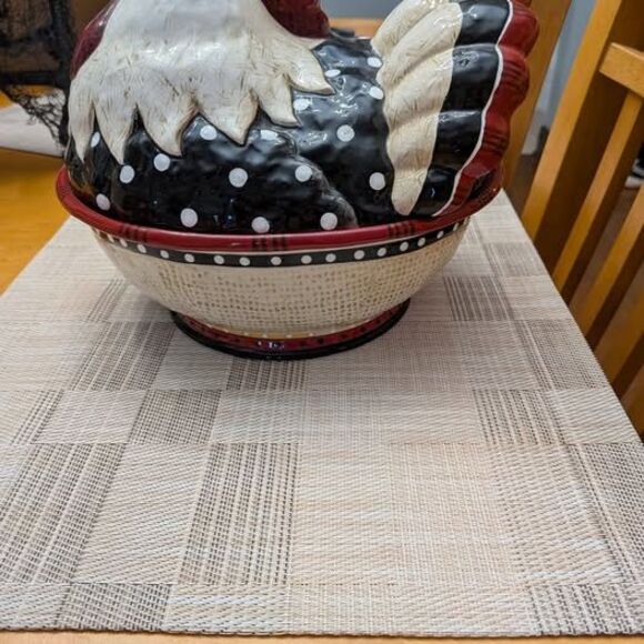 "Rise and Shine" Hen Cookie jar/soup tureen by Fitz and Floyd *Vintage* - Picture 4 of 8